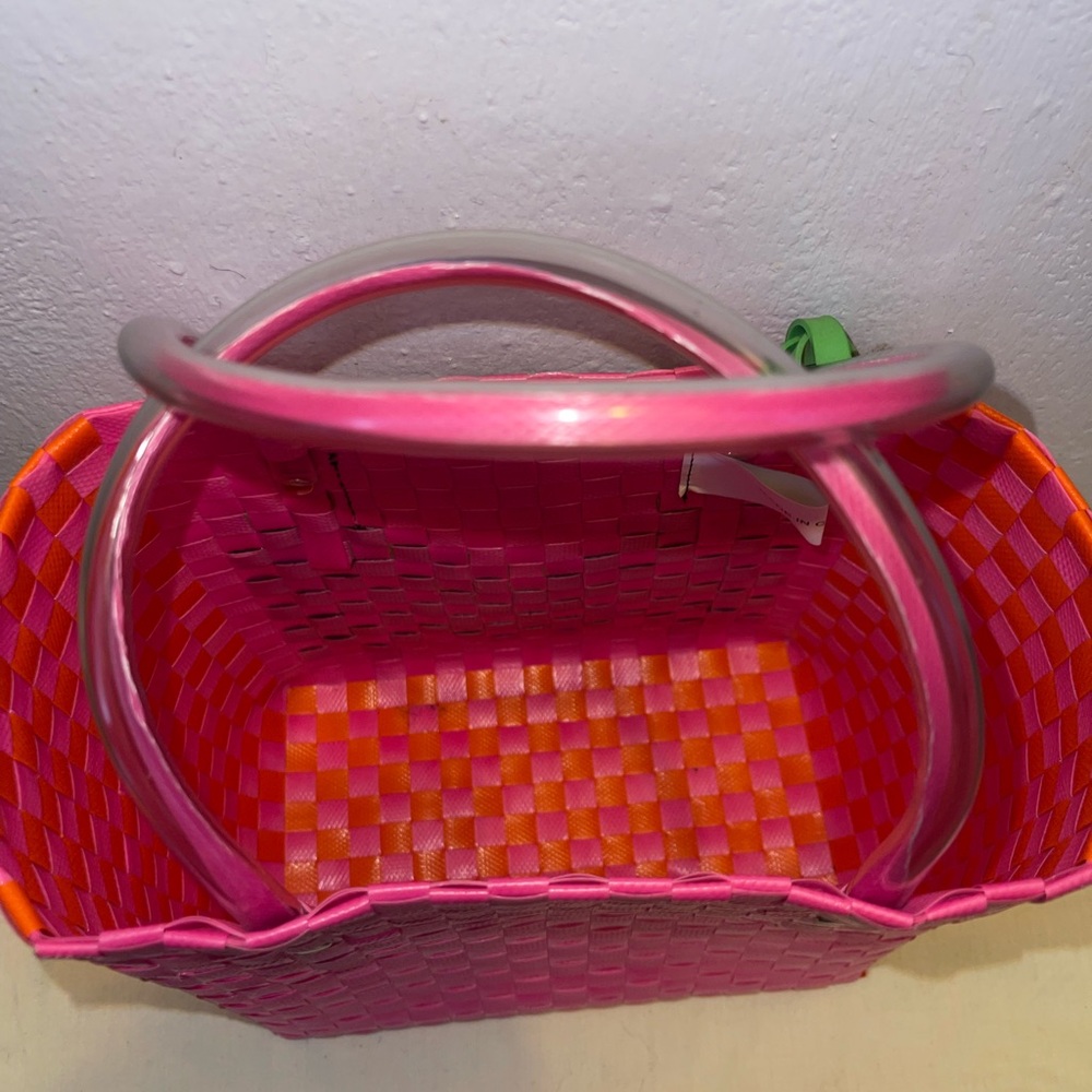 Marni Pink and Green Checkered Tote - Picture 4 of 5